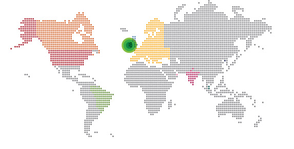 Ireland and a map of the World